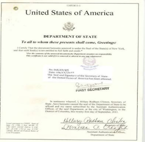 Embassy or Consulate Legalization